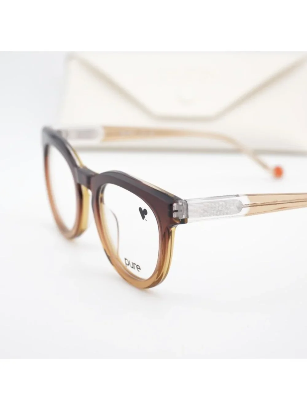 Pure P-7008 N 208 Square Eyeglasses 49mm – Tiramisu Ombre